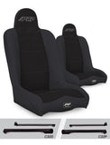 Daily Driver High Back Suspension Seats Kit For Jeep Wrangler CJ7/YJ (Pair)  Black