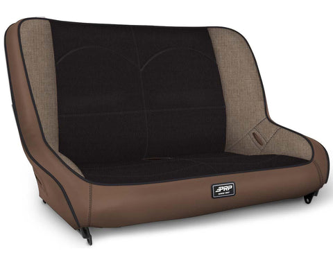Low Back Rear Bench For Jeep CJ7/YJ; Tan And Black