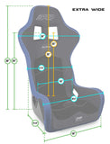 Alpha Composite Seat  Extra Wide  Black & Black Cloth