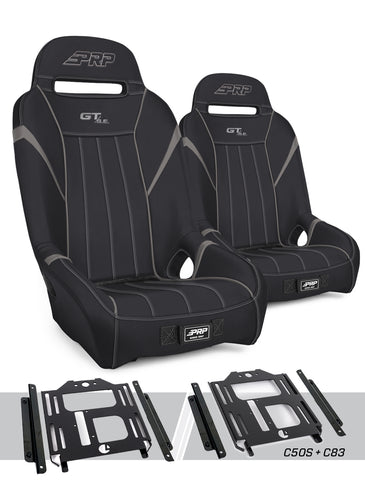 GT/S.E. Suspension Seats Kit For Polaris RZR 570  800  900 (Pair)  Black & Grey
