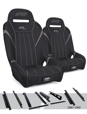 GT/S.E. Suspension Seats Kit For Honda Talon (Pair)  Black & Grey