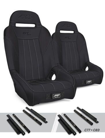 GT/S.E. Suspension Seats Kit For Polaris General  RZR S 900  900 Trail  Trail  XP 1000  Turbo  Turbo S (Pair)  Black