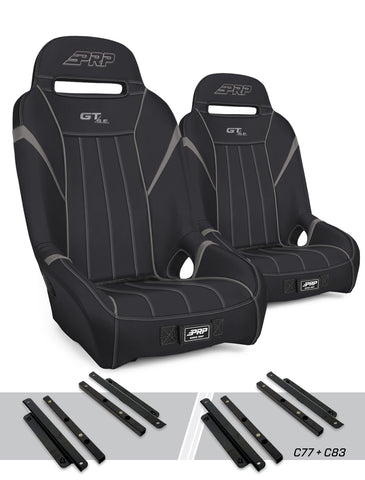 GT/S.E. Suspension Seats Kit For Polaris General  RZR S 900  900 Trail  Trail  XP 1000  Turbo  Turbo S (Pair)  Black & Grey