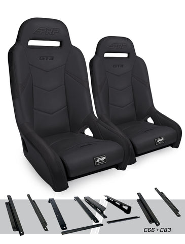GT3 Suspension Seats Kit For Honda Talon (Pair)  Black