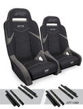 GT3 Suspension Seats Kit For Polaris General  RZR S 900  900 Trail  Trail  XP 1000  Turbo  Turbo S (Pair)  Black & Grey