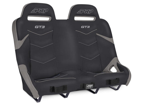 GT3 Quick Release Rear Suspension Bench Seat For Polaris RZR PRO XP4  PRO R4  Turbo R4  Black & Grey