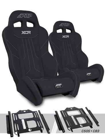 XCR Suspension Seats Kit For Polaris RZR 570  800  900 (Pair)  Black
