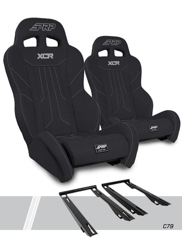 XCR Suspension Seats Kit For Polaris RZR PRO XP  PRO R  Turbo R  PRO S (Pair)  Black