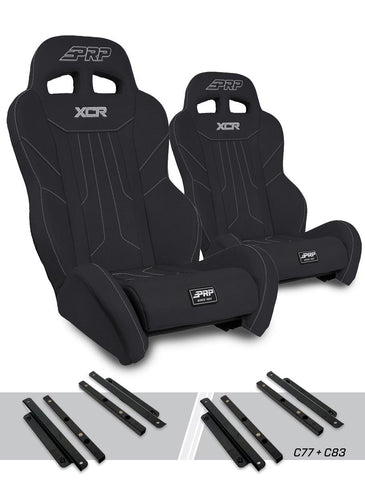 XCR Suspension Seats Kit For Polaris General  RZR S 900  900 Trail  Trail  XP 1000  Turbo  Turbo S (Pair)  Black