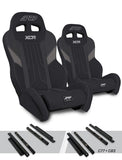 XCR Suspension Seats Kit For Polaris General  RZR S 900  900 Trail  Trail  XP 1000  Turbo  Turbo S (Pair)  Black & Grey
