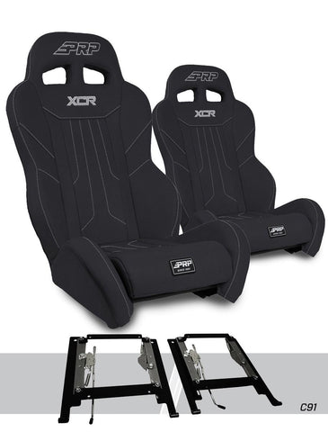 XCR Suspension Seats Mount & Slider Kit For Can-Am Maverick X3 & Maverick R (Pair)   Black