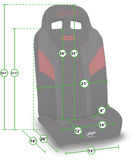 XCR Fold Flat Rear Suspension Seats For Polaris RZR PRO XP4  PRO R4  Turbo R4 (Pair)  Grey
