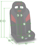 XCR Fold Flat Rear Suspension Seats For Polaris RZR PRO XP4  PRO R4  Turbo R4 (Pair)  Blue