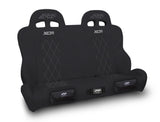 XCR Quick Release Rear Suspension Bench Seat With Diamond Stitch And Front Pockets For Polaris RZR PRO XP4  PRO R4  Turbo R4  Black