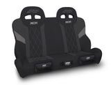 XCR Quick Release Rear Suspension Bench Seat With Diamond Stitch And Front Pockets For Polaris RZR PRO XP4  PRO R4  Turbo R4  Black & Grey