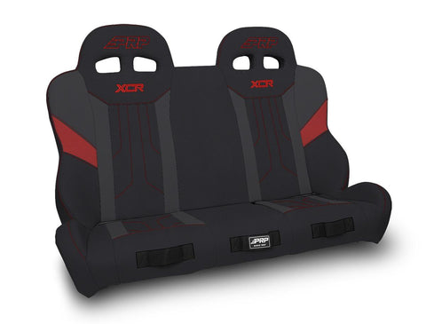 XCR Quick Release Rear Suspension Bench Seat For Polaris RZR PRO XP4  PRO R4  Turbo R4  Black & Red