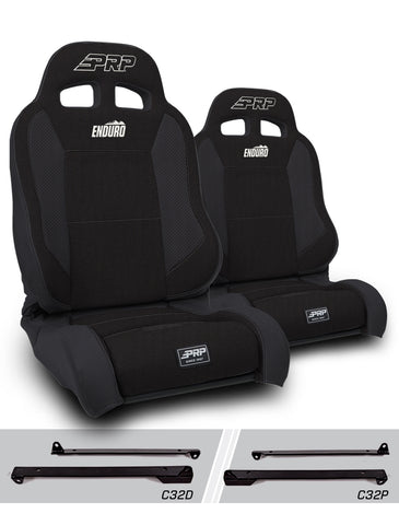 Enduro Elite Suspension Seat - Trek Edition  Kit For Jeep Wrangler CJ7/YJ (Pair)  Black