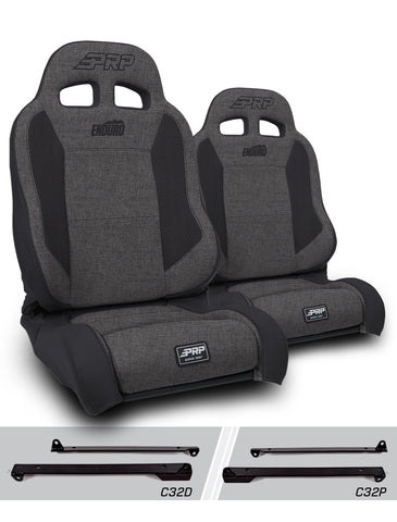 Enduro Elite Suspension Seat - Trek Edition  Kit For Jeep Wrangler CJ7/YJ (Pair)  Grey
