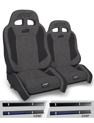 Enduro Elite Suspension Seat - Crawl Edition  Kit For 03-06 Jeep Wrangler TJ (Pair)  Grey