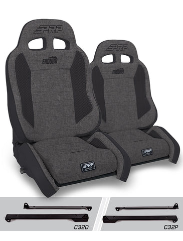 Enduro Elite Suspension Seat - Crawl Edition  Kit For Jeep Wrangler CJ7/YJ (Pair)  Grey