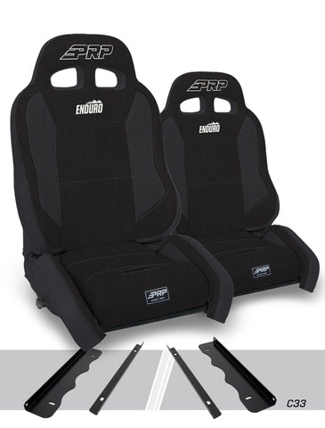 Enduro Elite Suspension Seat - Crawl Edition  Kit For 95-01 Jeep Cherokee XJ (Pair)  Black