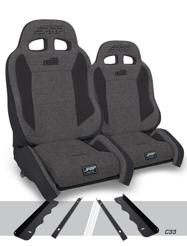 Enduro Elite Suspension Seat - Crawl Edition  Kit For 95-01 Jeep Cherokee XJ (Pair)  Grey