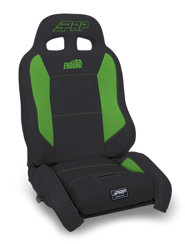 EnduroCrawl Reclining Suspension Seat  Black & Green Vinyl  Driver