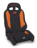 EnduroCrawl Reclining Suspension Seat  Black & Orange Vinyl  Passenger