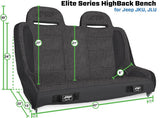 Elite Series Suspension Bench Seat For Jeep Wrangler JKU/JLU