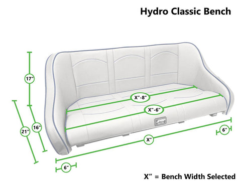 Hydro Lite Classic Boat Bench Seat  38" Wide