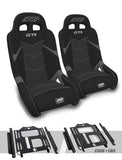 GT4 Suspension Seats Kit For Polaris RZR 570  800  900 (Pair)  Black & Grey