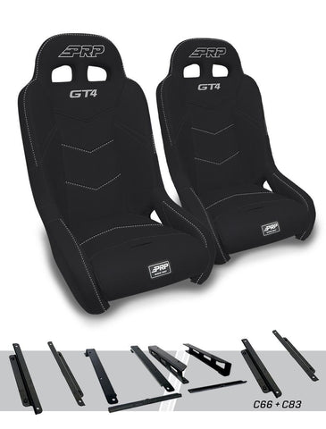 GT4 Suspension Seats Kit For Honda Talon (Pair)  Black & Grey