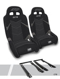 GT4 Suspension Seats Kit For Polaris RZR PRO XP  PRO R  PRO S  Turbo R (Pair)  Black & Grey
