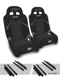 GT4 Suspension Seats Kit For Polaris General  RZR S 900  900 Trail  Trail  XP 1000  Turbo  Turbo S (Pair)  Black & Grey