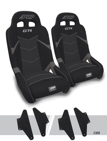 GT4 Suspension Seats Kit For Can-Am Maverick X3 (Pair)  Black & Grey