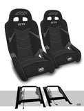 GT4 Suspension Seats Mount & Slider Kit For Can-Am Maverick X3 & Maverick R (Pair)   Black & Grey