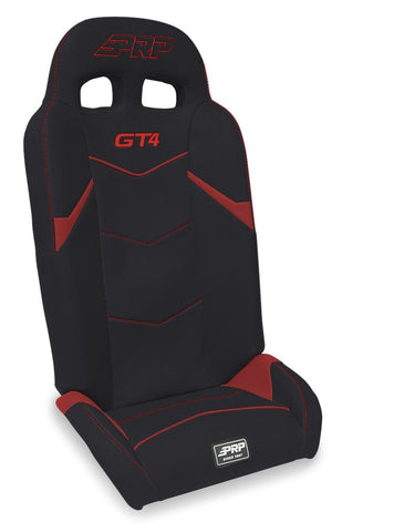 GT4 Fold Flat Rear Suspension Seats For Polaris RZR PRO XP4  PRO R4  Turbo R4 (Pair) - Black & Red