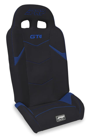GT4 Fold Flat Rear Suspension Seats For Polaris RZR PRO XP4  PRO R4  Turbo R4 (Pair) - Black & Blue