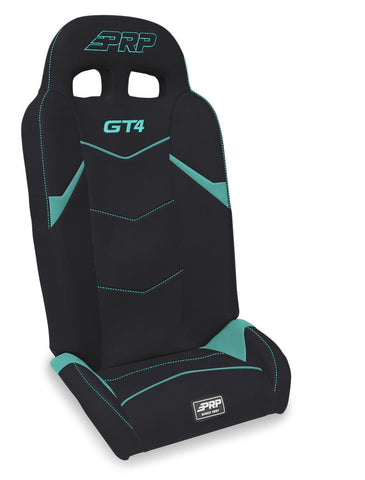 GT4 Fold Flat Rear Suspension Seats For Polaris RZR PRO XP4  PRO R4  Turbo R4 (Pair) - Black & Teal