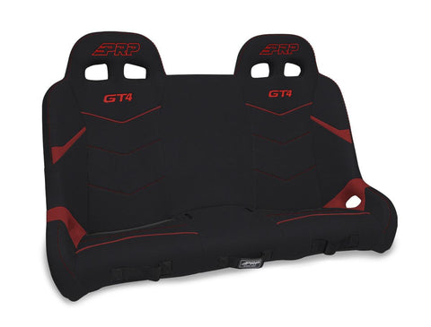 GT4 Quick Release Rear Suspension Bench Seat For Polaris RZR PRO XP4  PRO R4  Turbo R4 - Black & Red