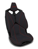 Front Seat Covers For 2020-2024 Polaris RZR PRO XP  PRO R  Turbo R (Pair) - Black With Red Stitch