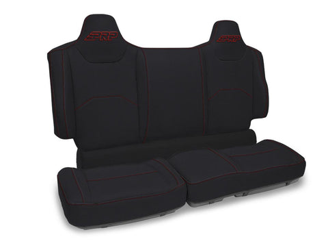 Rear Bench Seat Covers For Polaris XPEDITION  Black With Red Stitch