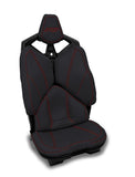 Rear Seat Covers For 2020-2024 Polaris RZR PRO X4P  PRO R4  Turbo R4 (Pair) - Black With Red Stitch