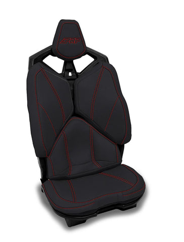 Rear Seat Covers For 2020-2024 Polaris RZR PRO X4P  PRO R4  Turbo R4 (Pair) - Black With Red Stitch