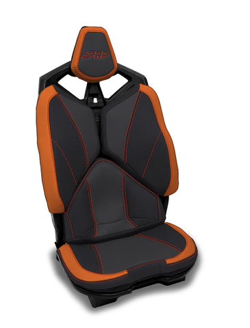 Rear Seat Covers For 2020-2024 Polaris RZR PRO X4P  PRO R4  Turbo R4 (Pair) - Black And Orange