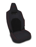 Front Seat Covers For 2025+ Polaris RZR PRO XP  PRO R  PRO S With Cooled Seats (Pair) - Black With Red Stitch