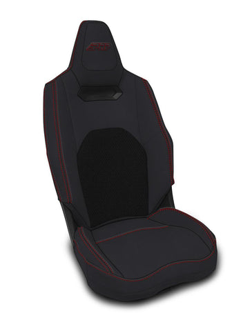 Front Seat Covers For 2025+ Polaris RZR PRO XP  PRO R  PRO S With Cooled Seats (Pair) - Black With Red Stitch