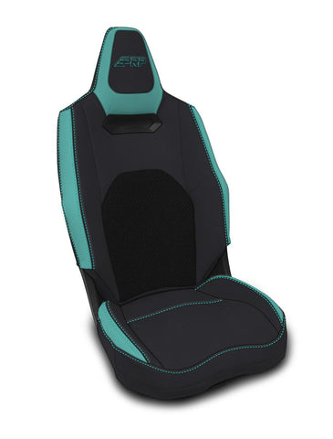Front Seat Covers For 2025+ Polaris RZR PRO XP  PRO R  PRO S With Cooled Seats (Pair) - Black And Teal