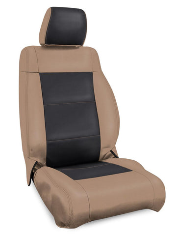 Front Seat Covers For '07–'10 Jeep Wrangler JK  2 Door Or 4 Door (Pair) - Black And Tan