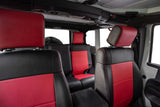 Front Seat Covers For '07–'10 Jeep Wrangler JK  2 Door Or 4 Door (Pair) - Black And Red